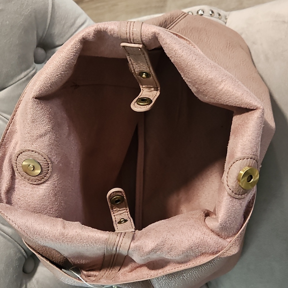 Nwot ANTHROPOLOGIE DARK.BLUSH BAG WITH SMALL BAG - Picture 2 of 3